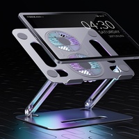 Support de refroidissement universel pour ordinateur portable en aluminium, pliable, réglable en hauteur, support de bureau pour ordinateur portable de 11 à 17 pouces