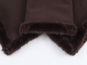 Abrigo de lana con cuello alto para mujer - Abrigo de moda con ribete de piel sintética - Product Image 4