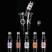 Internet Celebrity Tipsy Petite bouteille de vin Pet Tasse en plastique pour boissons froides Café jetable Transparent Tasses à thé au lait