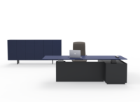 Bureau de direction contemporain de haute qualité avec panneau massif, bureau de bureau moderne en bois, mobilier de bureau professionnel, écologique