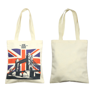 London Souvenir Beach Tote Bags con logotipo impreso personalizado College Zipper Cotton Canvas Tote Bag - Product Image 5