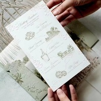 Ensembles d'invitations personnalisées en relief 3D avec cartes d'invitation, enveloppes, cartes RSVP et cartes de détails pour mariages et événements haut de gamme