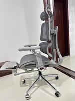 Chaise de bureau ergonomique moderne à dossier haut en maille, réglable en hauteur, avec appui-tête réglable, fabriquée en Chine
