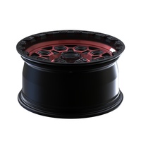 Nouvelles jantes en alliage d'aluminium forgé 6061 T6 Geruida, design en maille rouge bonbon noir mat, pressées 12000T, certifiées TUV JWL S3-00057, 17-18-20