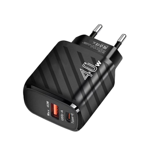 Dual Port 40W <span class=keywords><strong>PD</strong></span> 25W Max Power <span class=keywords><strong>Brick</strong></span> USB C Lade adapter Ziegelwand stecker US-Stecker Schwarz USB C und USB Power <span class=keywords><strong>Brick</strong></span> - Product Image 1
