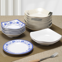 Assiettes carrées en mélamine incassables et durables pour restaurant, sans BPA, qualité alimentaire, compatibles lave-vaisselle, logo personnalisé, style japonais
