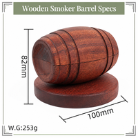 Nouveau Kit Fumeur à Cocktails en Forme de Baril en Bois avec Torche, Infuseur à Boissons en Verre, Fumeur à Whisky en Bois de Sapele, Cadeau pour Bar et Maison