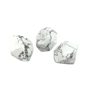 Wholesale hand carved polished natural howlite diamond shape souvenirs gift asy crystal export