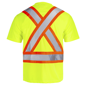 Safety Workwear High Visibility 5cm Reflective Tape Breathable Short Sleeve Quick Dry Customized Logo Construction <strong>Work</strong> Shirts - Product Image 3