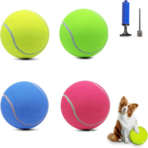 Eco-Friendly Dog Toy Ball Custom Logo Simple Style Squeaky Rubber Felt Chew Interactive Exercise <b>Biting</b> Tennis Balls Custom - Product Image 1