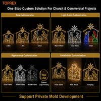 Luz LED 2D Impermeable IP65 con Motivo de Natividad, Silueta de la Sagrada Familia para Decoración de Paredes de Catedrales e Iglesias, Iluminación Navideña