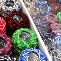 24 pièces de fil de crochet teint panaché boules de fil de coton à broder pour arc-en-ciel couleur point de croix couture artisanat fournitures