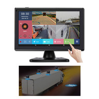 AI Intellint 10,1 "WiFi Android pantalla táctil Monitor de coche navegación de coche para camiones/autobuses/RVs registros punto ciego BSD DVR para coches