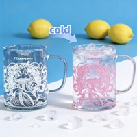 Vente en gros de mugs à bière en verre magique personnalisés, tasses transparentes à changement de couleur avec portrait, tasses créatives pour café et lait