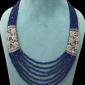 Conjunto de collar moderno multicapa con piedra AD con pendientes, perfecto para recepción de bodas y fiesta para mujer - Product Image 1