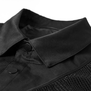 Custom Fashion Design Button up Patch Stickerei Mesh Weste Motoren Herren Shirts Falsch Zweiteiliges Shirt Baumwolle - Product Image 3