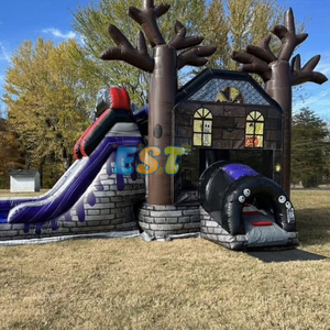 Inflables Casa de rebote de Halloween tobogán de agua científico loco trampolín árbol personalizado inflable castillo hinchable tobogán Combo - Product Image 4