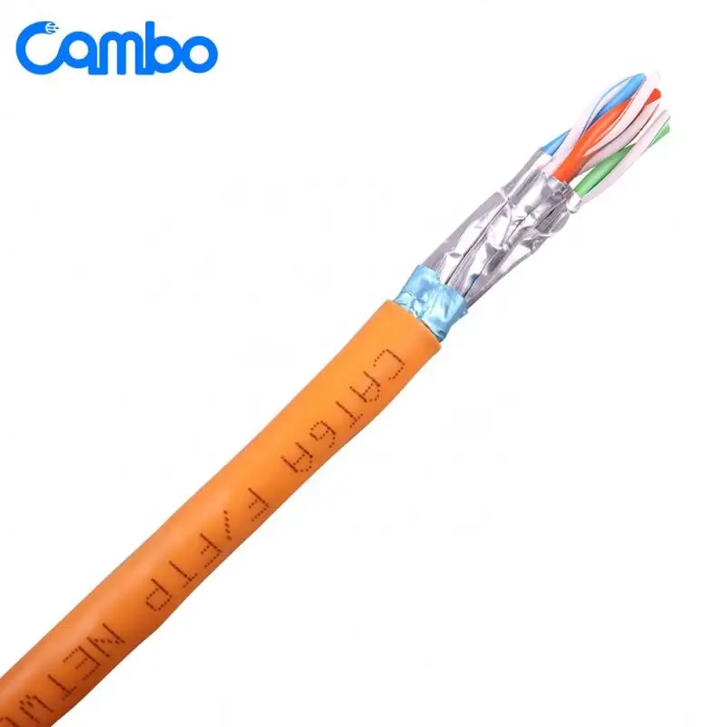 Cabo 100% cobre desencapado/BC Pass Fulke 100 Metros Cat6a F/FTP de alta frequência da linha 23AWG Cat6a F/FTP da série CAM BO