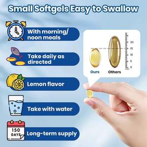 OEMトリプルストレングス2500mgオメガ3ソフトゲルカプセルEPA DHAビタミンD3 K2 Q10アスタキサンチンサポート心臓脳免疫健康 - Product Image 3