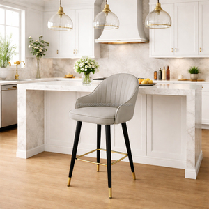 <span class=keywords><strong>Chaise</strong></span> <span class=keywords><strong>de</strong></span> bar pivotante à dossier haut, style nordique, pour cuisine, prix d'usine, vente en gros - Product Image 1