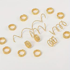 Anneaux et tubes métalliques Teumshein pour cheveux, style large, 1, accessoires de coiffure européens et américains - Product Image 5