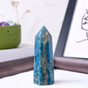 Vente en gros de tour de cristal naturel, pointe d'apatite bleue, obélisque de cristal, pointe de pierre précieuse en vrac pour l'artisanat - Product Image 3