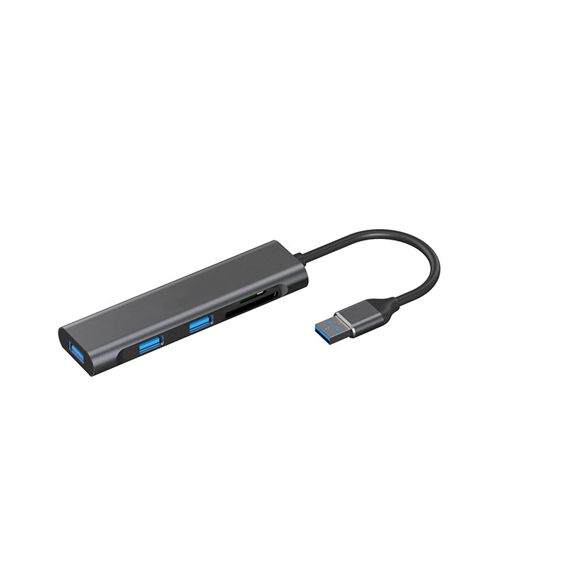 Портативный алюминиевый многофункциональный адаптер 5 в 1 устройство для чтения Sd Tf карт Usb-концентратор 3,0 док-станция