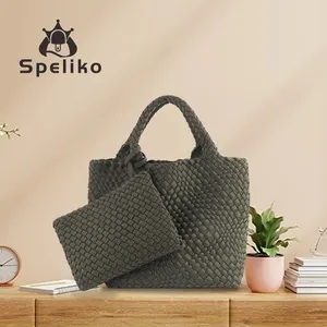 Cute Style Trip Woven Party Crossbody And Fold Over Clutch Custom Neoprene Woven Bag