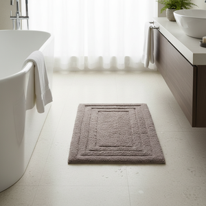 Tappetino da bagno in tessuto di cotone grigio chiaro Kalithea 60x40 cm (Dintex 04283) - Product Image 3