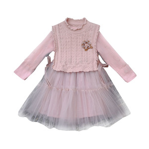 New Products Looking for Distributor Knit Clothing Vest Autumn Dresses for Girl Kids From China Wholesale - Product Image 1