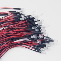 Diodes LED DIP pré-câblées 5V 12V 24V à émission lumineuse intense avec câble intégré, diamètres 3mm 5mm 8mm 10mm
