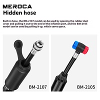MEROCA BM2105/2107 Pompe à vélo portable en alliage d'aluminium américain français double buses résistant à la corrosion et à l'usure Premium