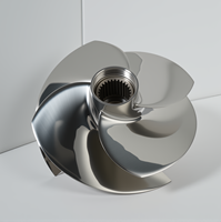 Impeller de pompe pour jet ski BRP à 28 dents, surface polie, 4 pales, diamètre 161 mm, compatible avec Seadoo Wake 155 / GTX 155 PWC