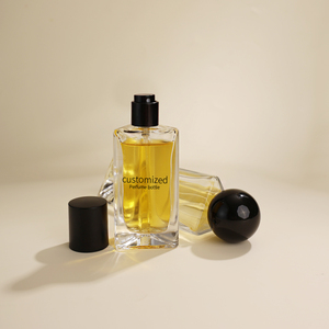 Etiqueta con Logotipo Personalizado, Botella de Vidrio Transparente de 100 ml, Pared Gruesa, Hombro Plano, Rectangular, Cuadrada, Vacía, para Cosméticos, Aceites Esenciales, Perfume en Aerosol - Product Image 2
