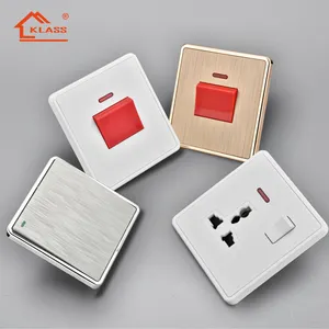 Top Quality CE SASO Approval Attached Indicator Light 100000 Times Of 3 Gang 1 Way Electric Wall Push Button Switch Socket