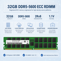 Memori Server M321R4GA3PB0-CWM 32GB DDR5-5600 ECC PC5-44800R 288 Pin RDIMM 2Rx8 Reconciliation Matching Cove