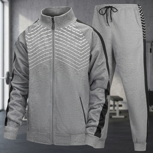 Ensemble de survêtement polaire d'hiver unisexe en gros, personnalisable avec logo, pour entraînement sportif et jogging, deux pièces - Product Image 3