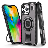 Coques de téléphone portable antichoc 2-en-1 en TPU et PC pour Apple iPhone 16 15 14 Plus 12 Pro Max avec support arrière intégré