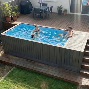 สระว่ายน้ำไฟเบอร์กลาสแบบตั้งพื้นสำหรับการว่ายน้ำกลางแจ้งและการแช่น้ำเย็น - Product Image 4