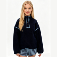Sweat-shirt uni pour femme en coton doux, décontracté, à manches longues, en promotion