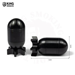 Logo personnalisé Moulin à herbes en aluminium de qualité supérieure en forme de bombe Moulin à herbes en métal Rotatif Gyro Torpedo Broyeur manuel d'épices à tabac - Product Image 4