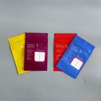 Vente directe d'usine, petits sachets de thé vides en film polyester mat, scellés sur trois côtés, avec impression de lettres PE et fermeture éclair