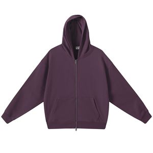 Fabricants de vêtements personnalisé ample 420G à capuche Double fermeture éclair sweat hommes américain rétro Cardigan à capuche manches longues - Product Image 6