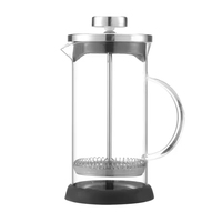 Cafetière à piston en verre borosilicate transparent écologique avec pot épaissi et mousseur à lait