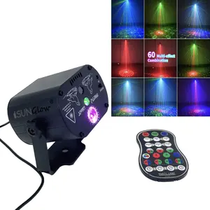 Pengontrol Jarak Jauh Pengontrol Suara Klub Pesta 60 Mode Lampu Panggung Disko DJ Bar Proyeksi Sinar KTV Lampu Strobo Laser 3D