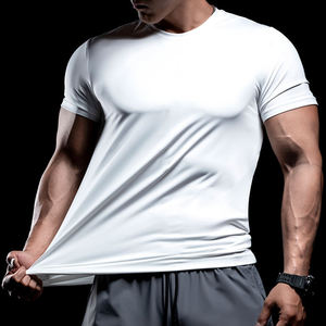 Abbigliamento da palestra maglietta attillata da <span class=keywords><strong>uomo</strong></span> abbigliamento sportivo da <span class=keywords><strong>uomo</strong></span> maglietta traspirante per Bodybuilding 90% cotone maglietta 10% poliestere - Product Image 3
