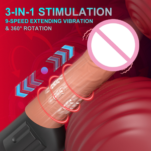 Automatischer Teleskop-Rotations-Maschinengewehr-<span class=keywords><strong>Dildo</strong></span>-Vibrator für Frauen, wiederaufladbar, starke Vibration, 100 % wasserdicht, leise, weiches TPE - Product Image 5