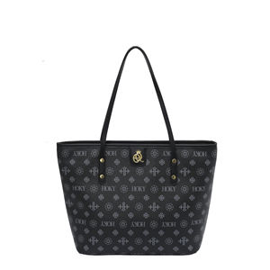 Sac fourre-tout et sac à main en cuir PU de haute qualité avec motif géométrique, logo personnalisé, chaînes, fermeture éclair antivol, design portable - Product Image 4