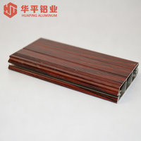 Perfil de Aleación de Aluminio con Acabado de Grano de Madera, Tubo Cuadrado y Rectangular para Ventanas, Puertas y Marcos de División del Hogar