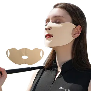 2024 Nieuwe Ontwerp Gezichtsbedekking Hydrogel Golfmasker Anti Zon Uv Gel Masker Voor Buiten Geactiveerd Koelgel Masker